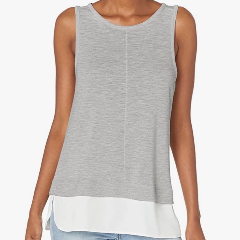 J Crew Flowy Keyhole Tank with Chiffon Hem